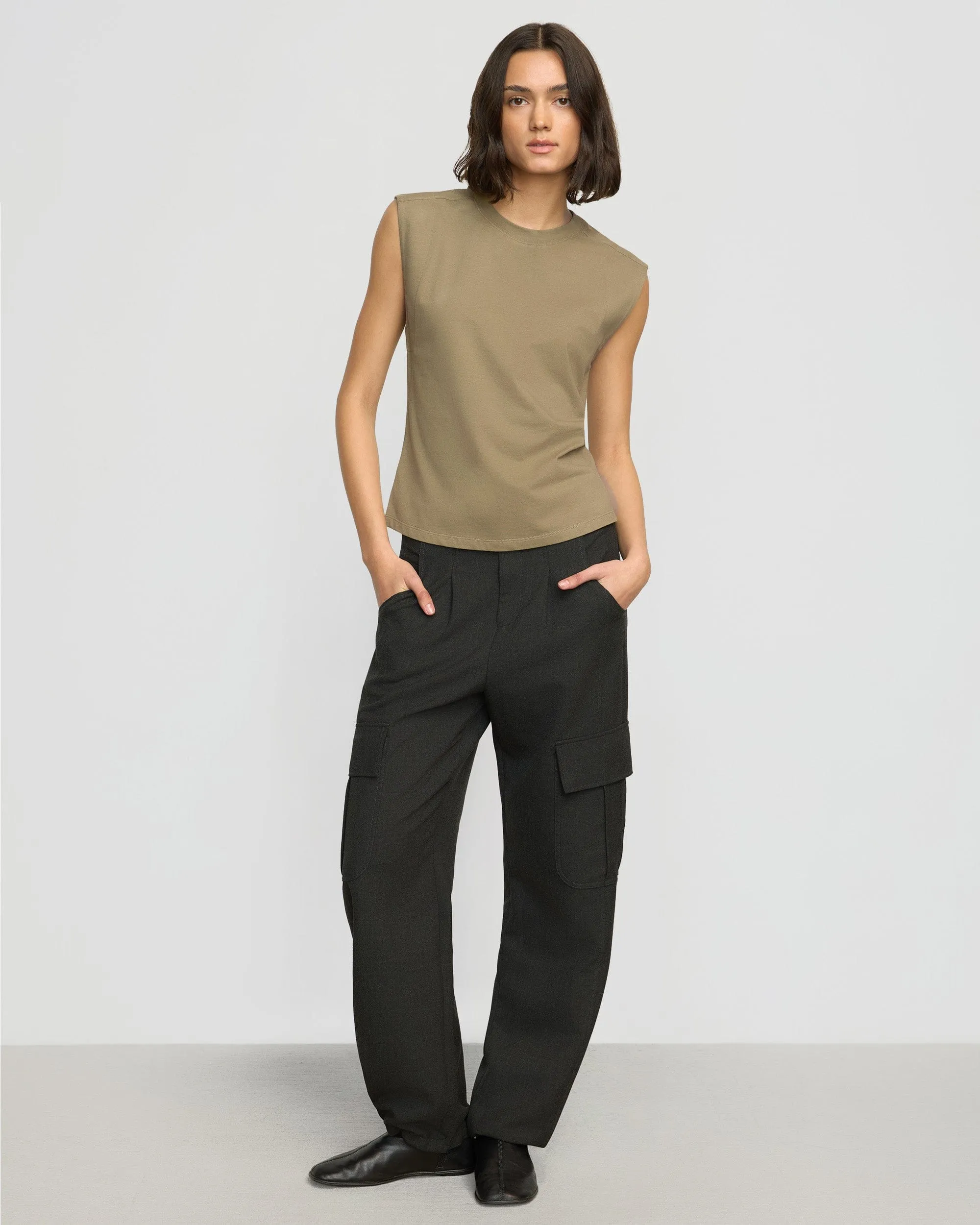 Nana Organic Cotton Structured-Shoulder Tee Stylish and Fun Minimalist fashion