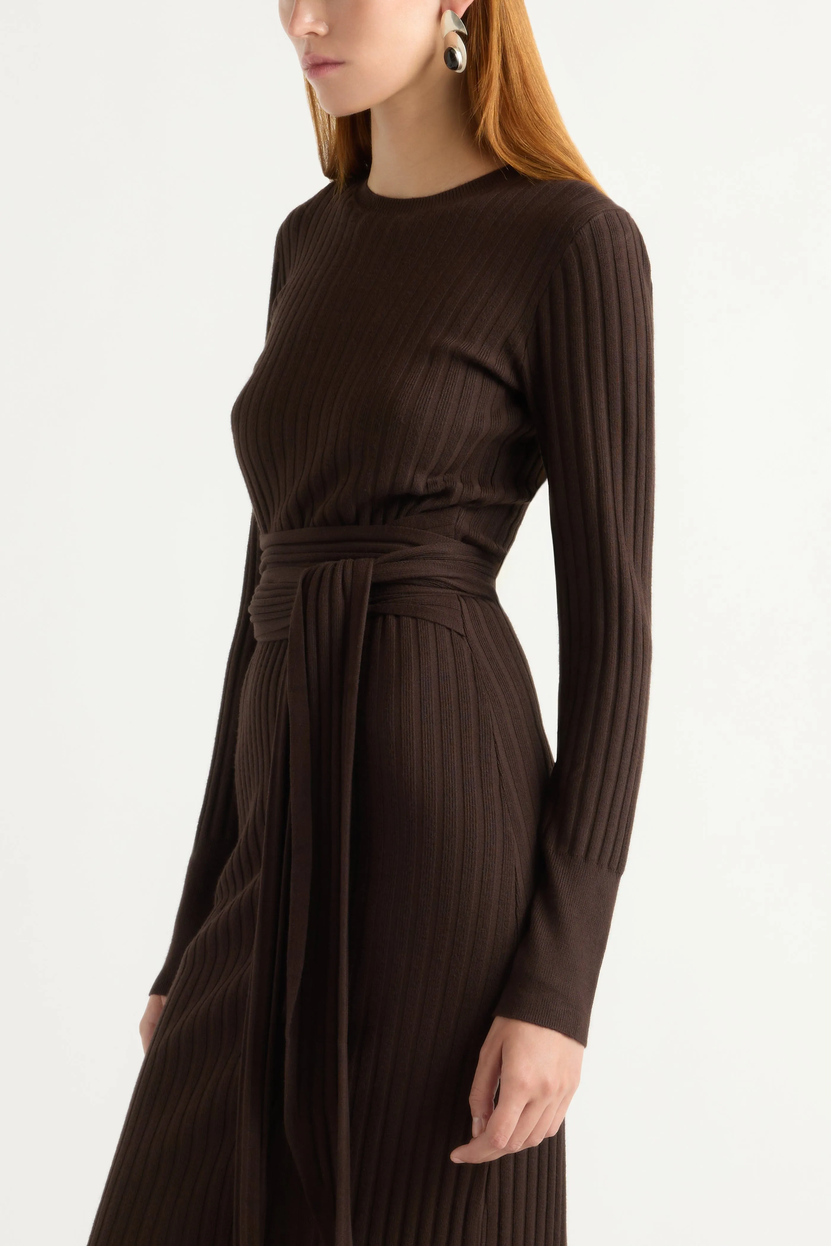 Carmen Tie-Front Ribbed Dress Stylish Protection CompressionEnhanced