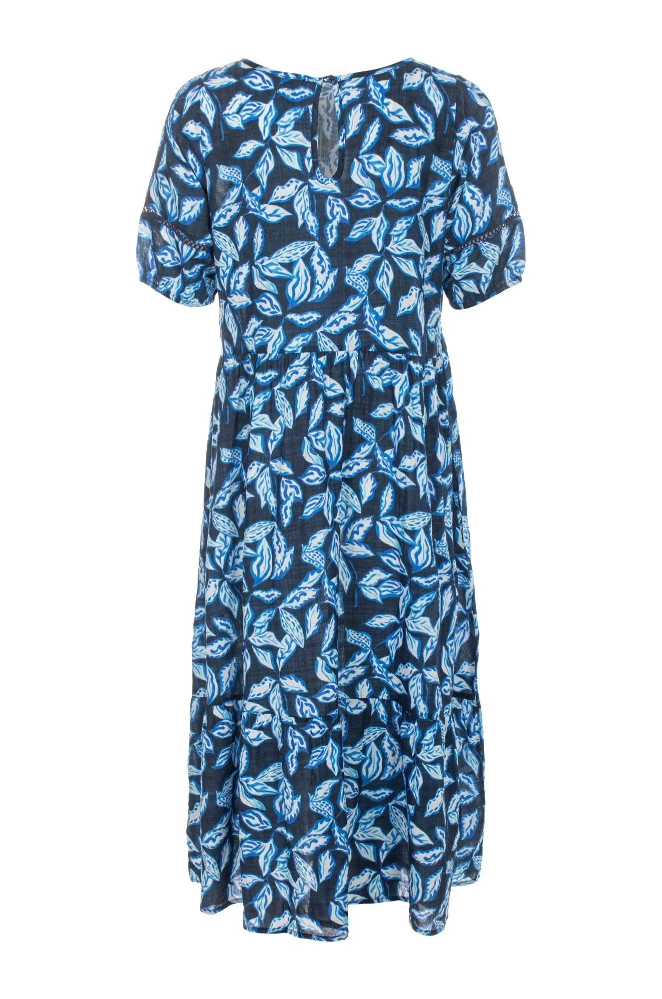 Dress | Navy Leaves | 6532C1 TaglessCollar
