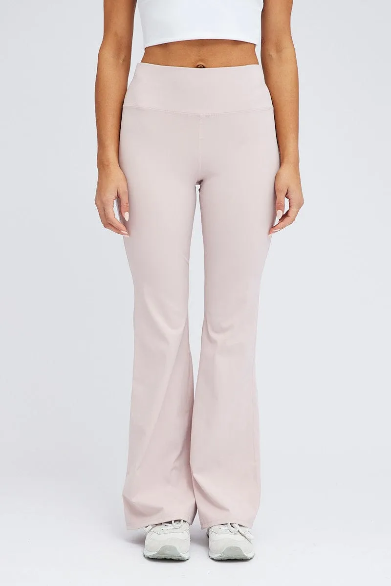 Beige Flare Leg Pants Legging DurableConstruction