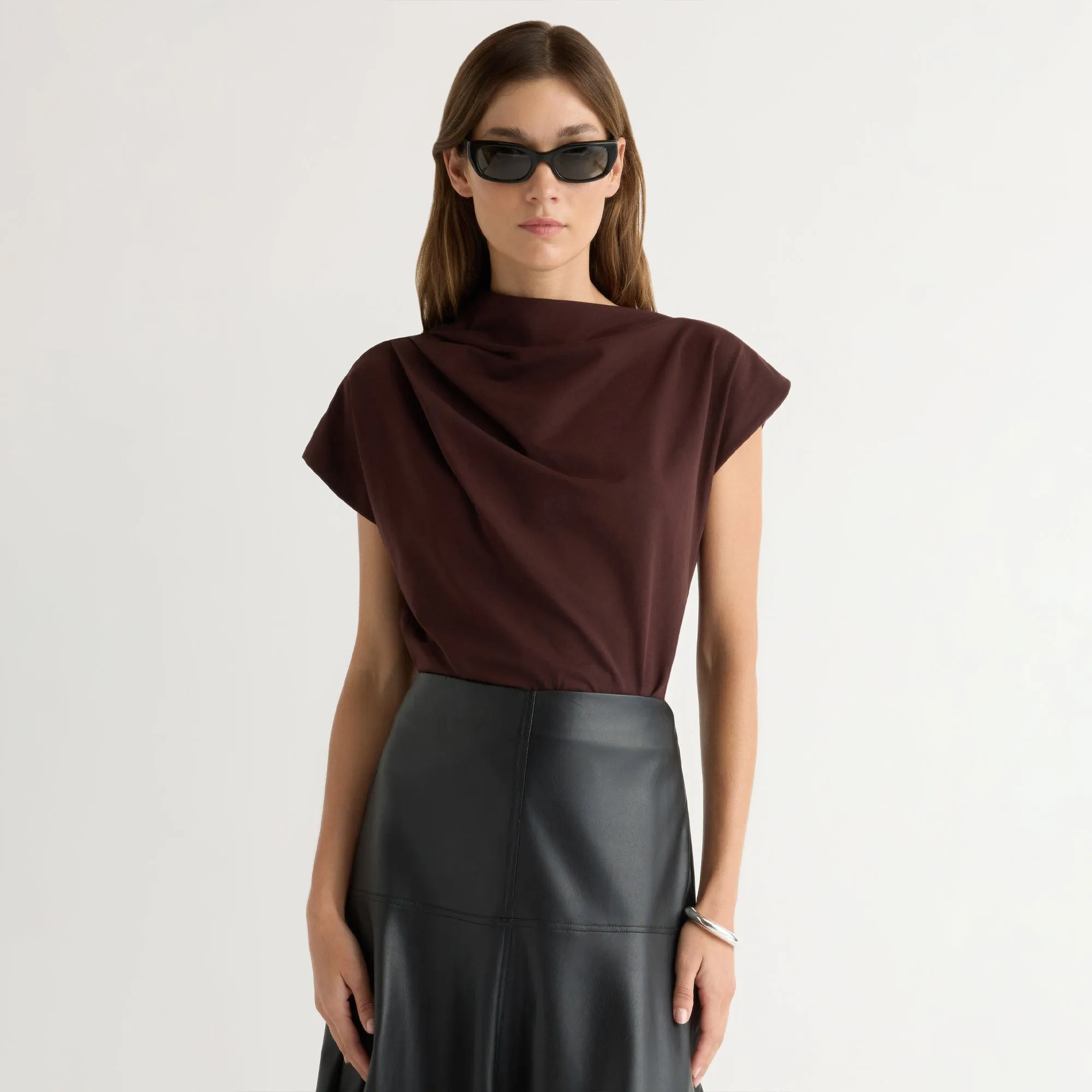 Classic Fit Taped Neckline Kenny Asymmetric-Neck Tee
