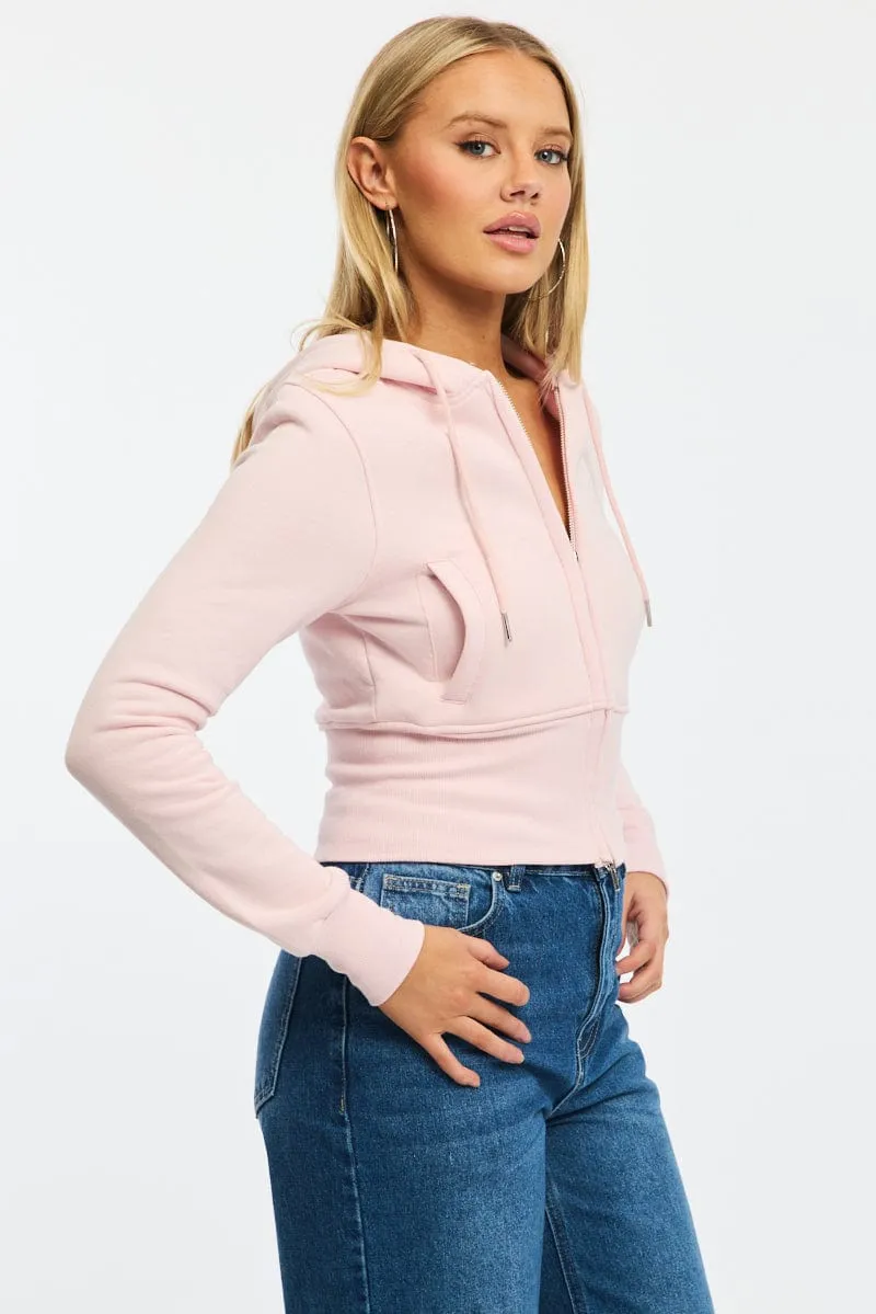 consumer preference Pink Zip Through Hoodie