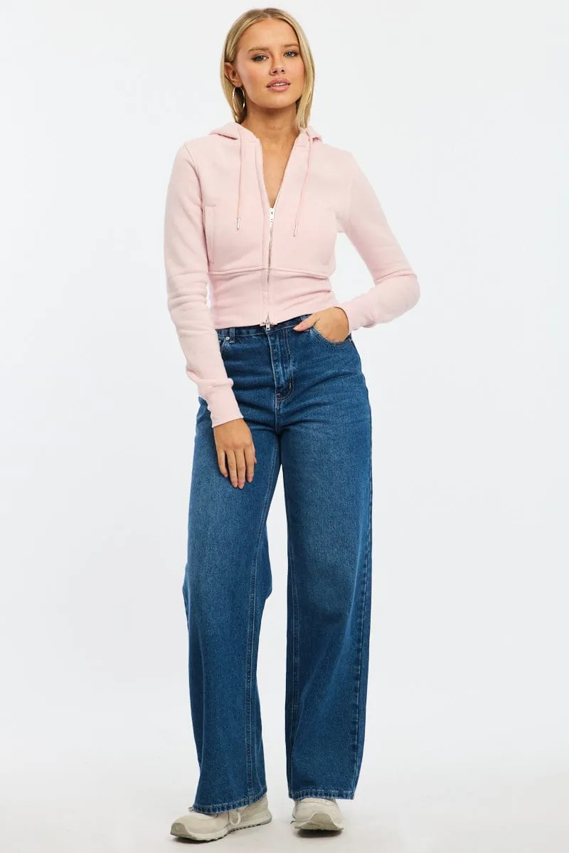 Sporty Fit Pink Zip Through Hoodie