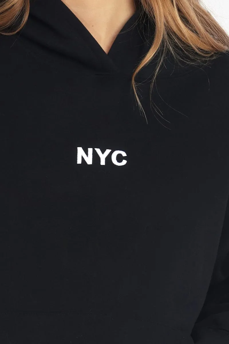 Black Hoodie Sweater Long Sleeve Everyday Comfort
