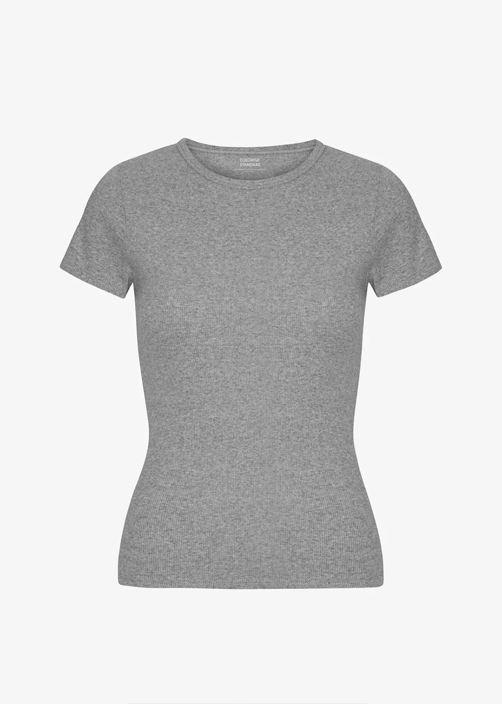 Stretchable Knit Layered Hem Design Organic Rib SS T-Shirt