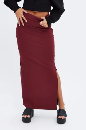 Purple Maxi Skirt Low Rise Ponte Minimal Vibe Must Have Feature