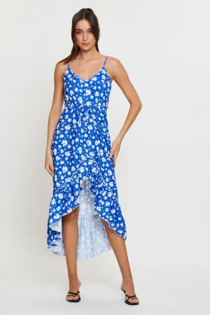 Quick Layer Chic Traveler Print Midi Dress Sleeveless V Neck