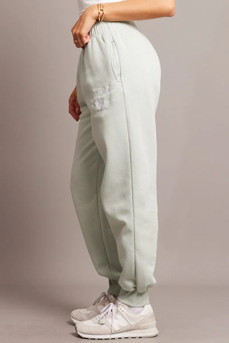Trendy Layering Green Track Pants High Rise