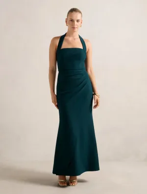 Golden Hour Lily Bloom Willow Halter Wrap Maxi Dress