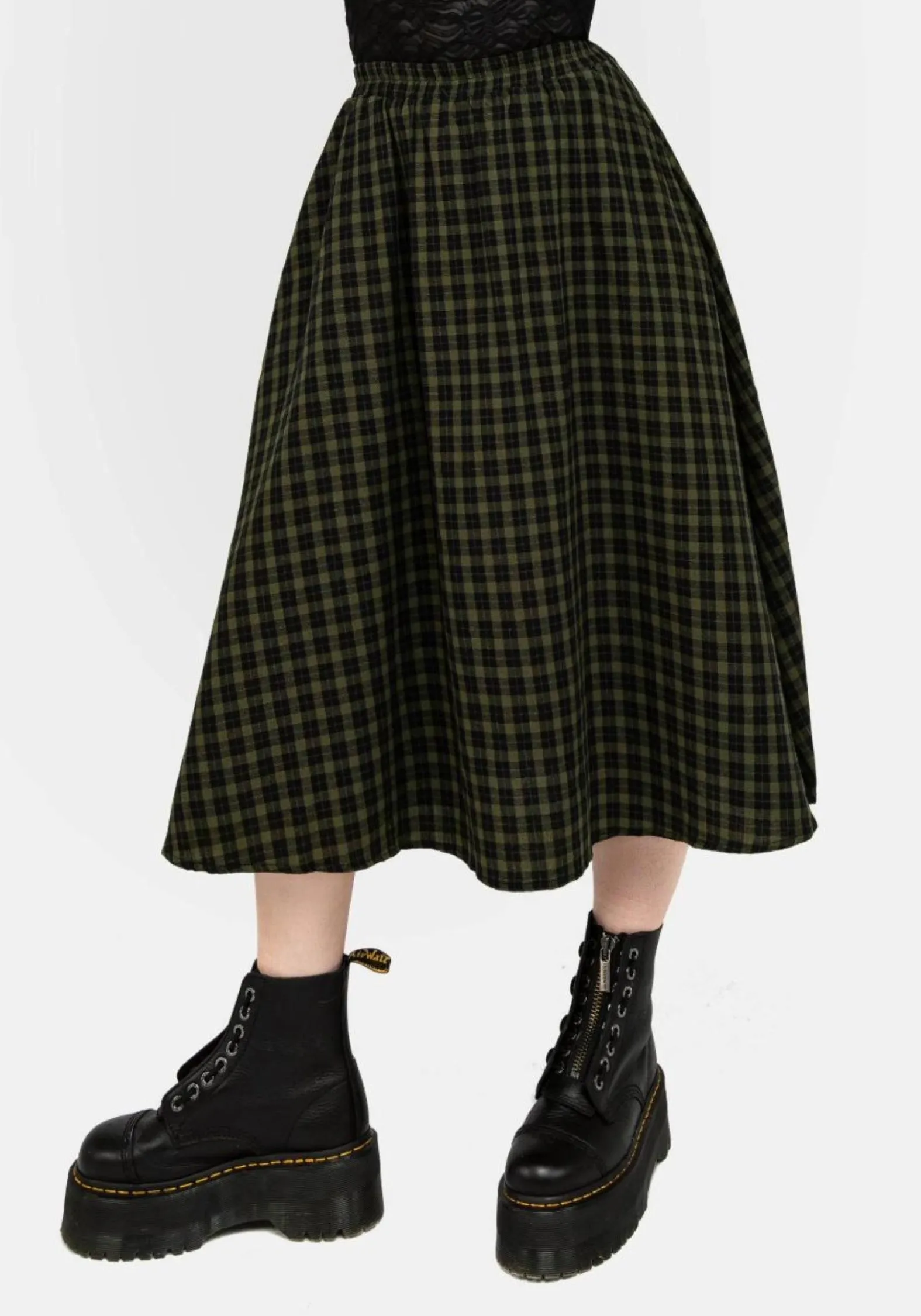 Terra Midi Skirt Contrast Stitching Style Preview