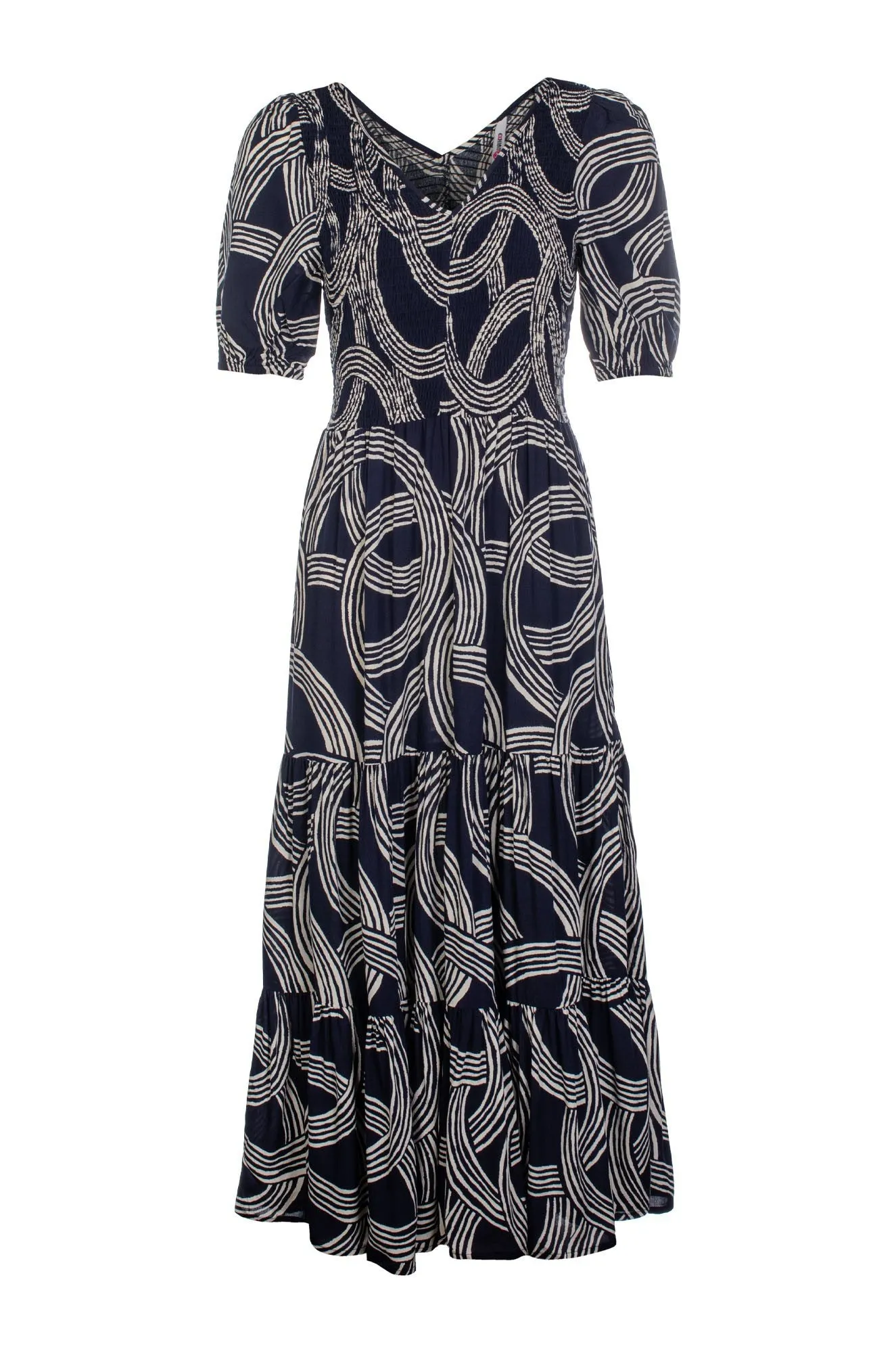 Maxi Dress | Navy Ivory Circles | 3354C1 AdaptiveFit