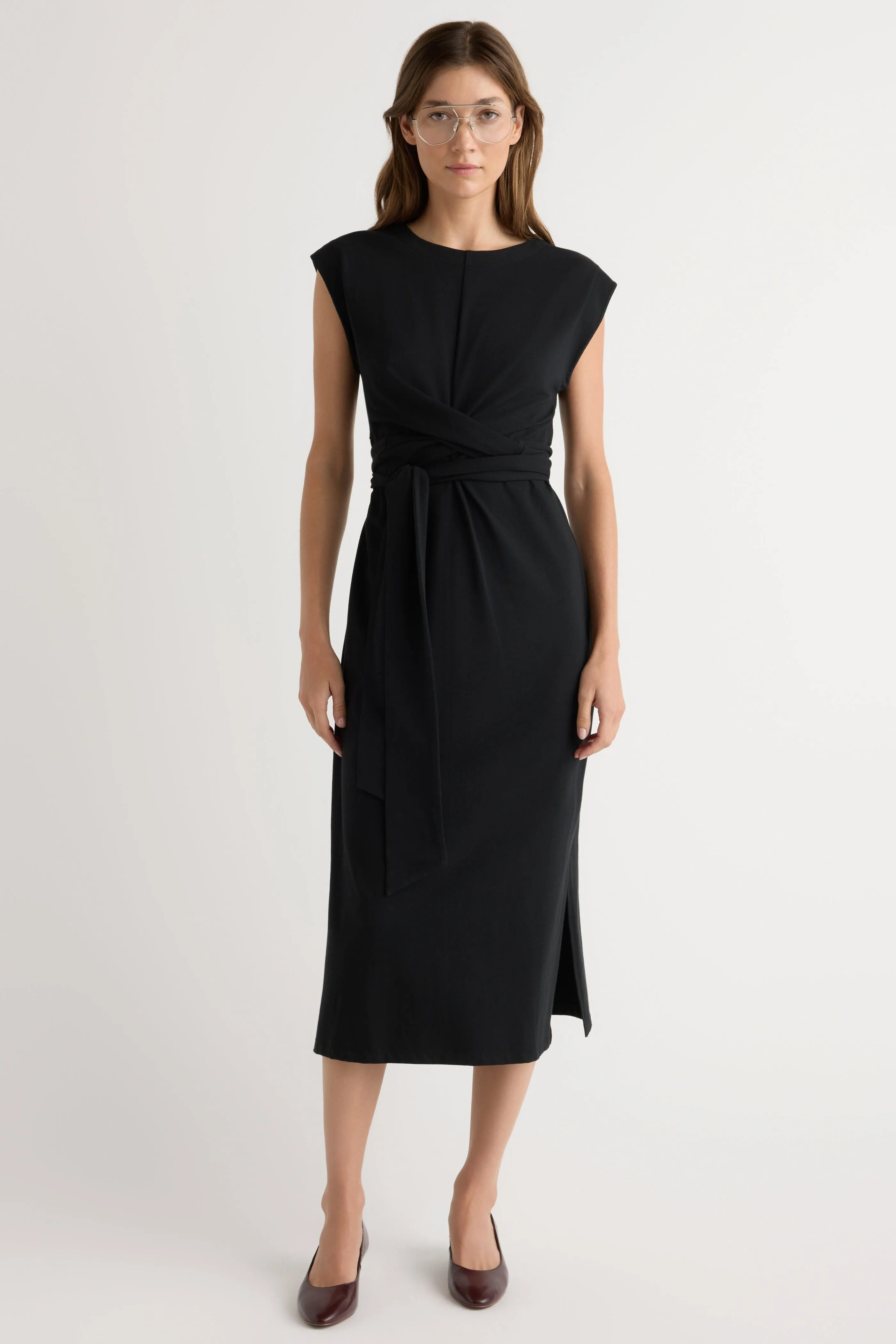 Sheer Glow AntiSnagTechnology Fei Tie-Front Organic Cotton Dress