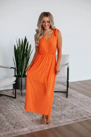 Danetta Striped Dress - Tangerine Mix Azure Tide