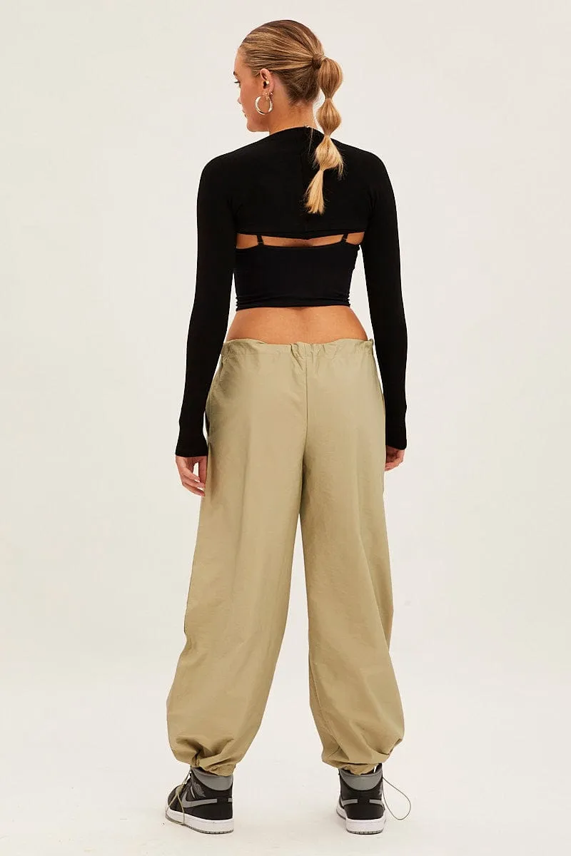 Machine washable Thermal Regulating Green Cargo Parachute Pants