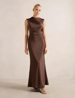 Strong Aura Shimmer Light Kristy Metallic Maxi Dress