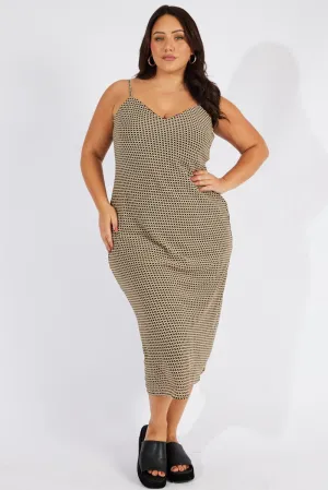 Black Geo Slip Dress Sleeveless Easy-to-wear long dress Morning Glow