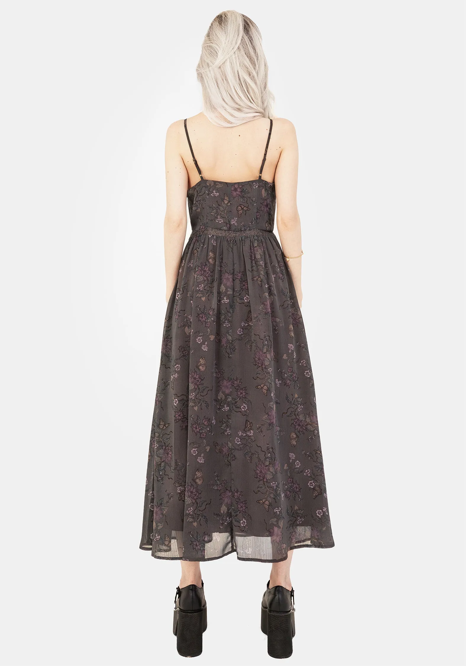 Arnora Chiffon Lace Insert Cami Midaxi Dress Flow River The flattering cut of this dress creates a polished appearance without being overly fussy