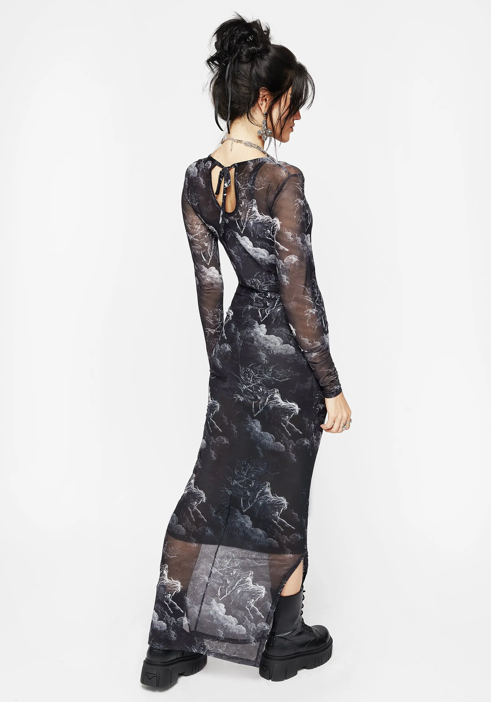 Stone Glow Revelation Bodycon Ruched Midaxi Dress