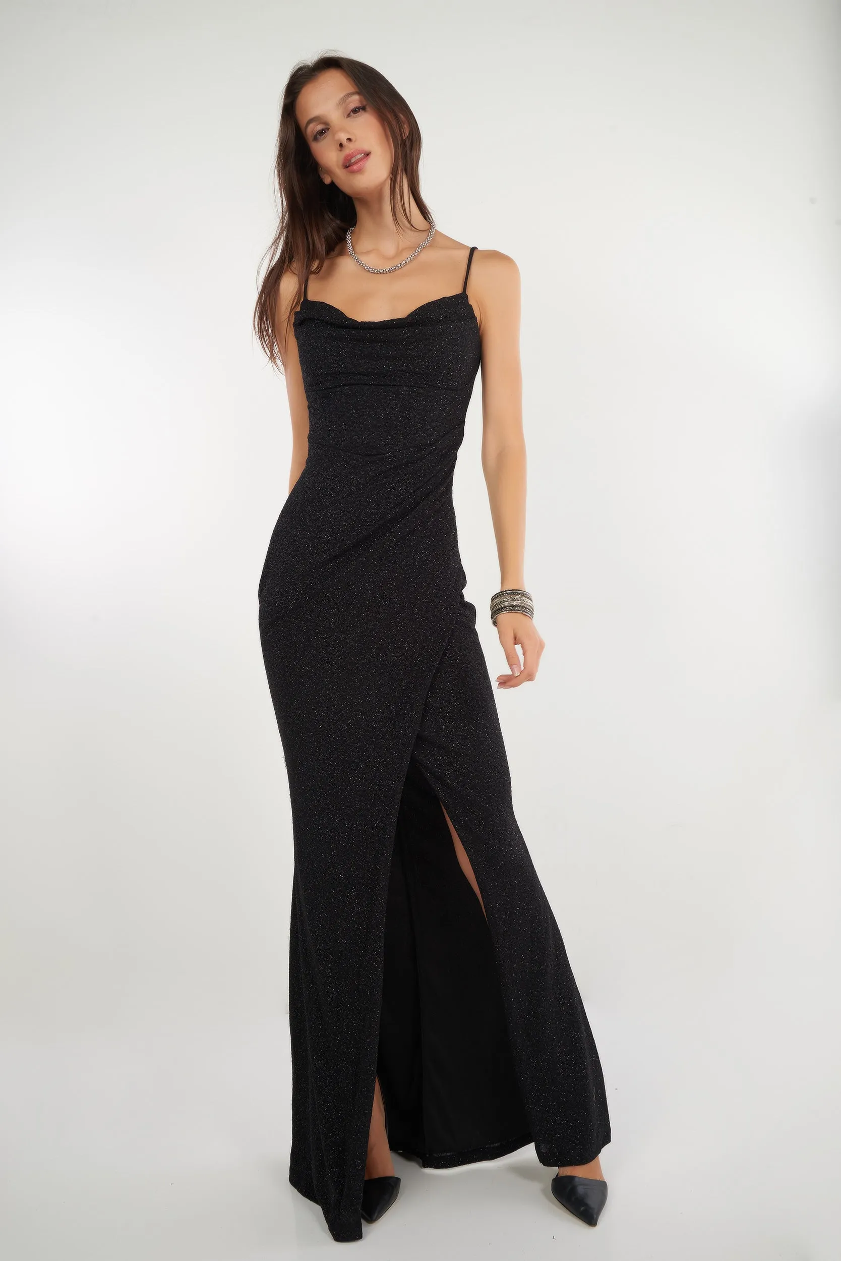 Robe brillante ?? col b??nitier - BD3118 - (E-A15) Bronze Tone Canvas Soft