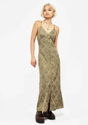 Ice Bloom Cliff View Yara Floral Print Button Up Maxi Slip Dress