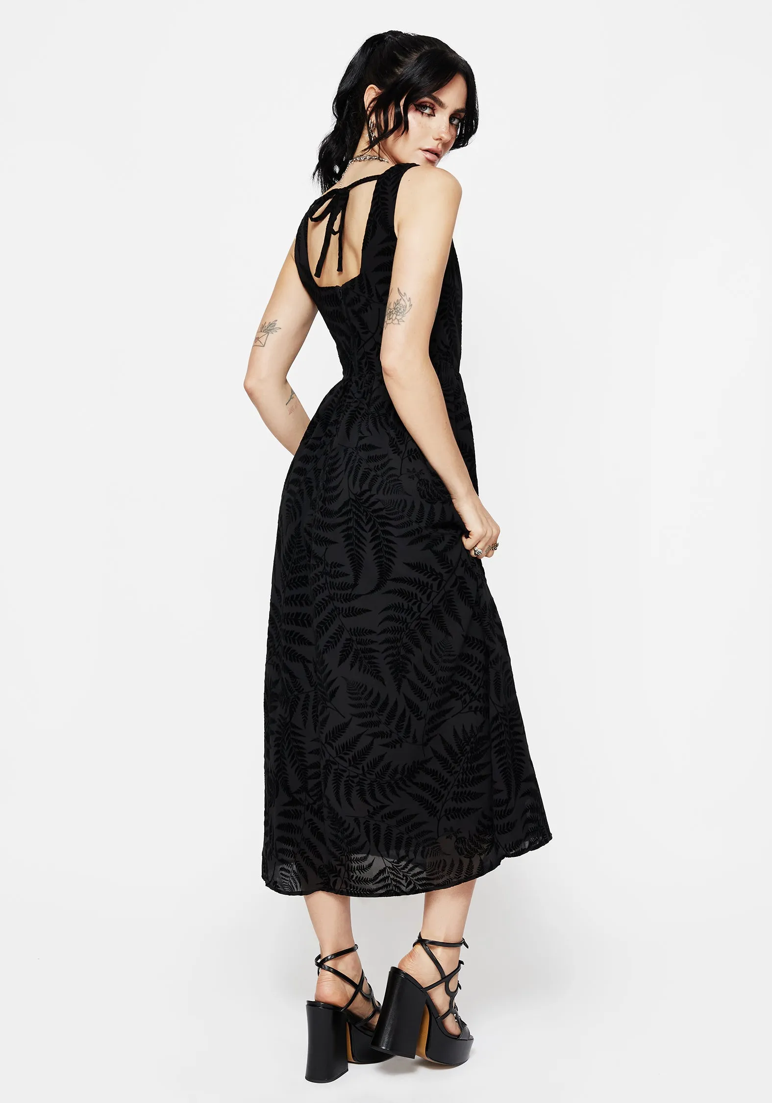 Lunafern Fern Print Cami Midaxi Dress Tulip Glow Hall Glow