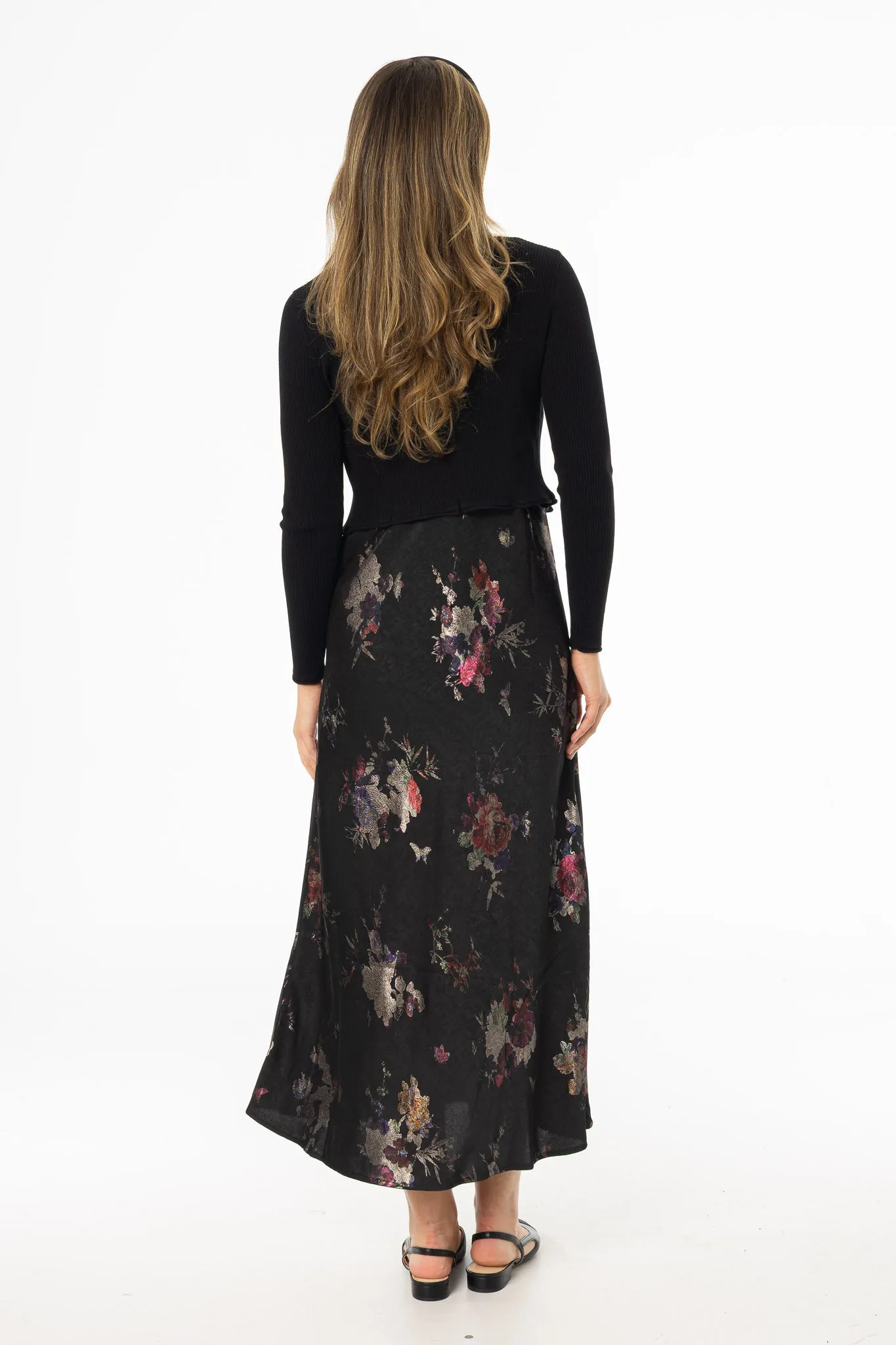 Metallic Floral Printed Slip Jumper Spirit Glow
