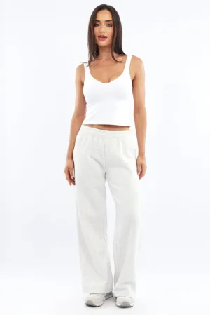 Grey Track Pants Wide Leg Tall Length Adaptable Fit
