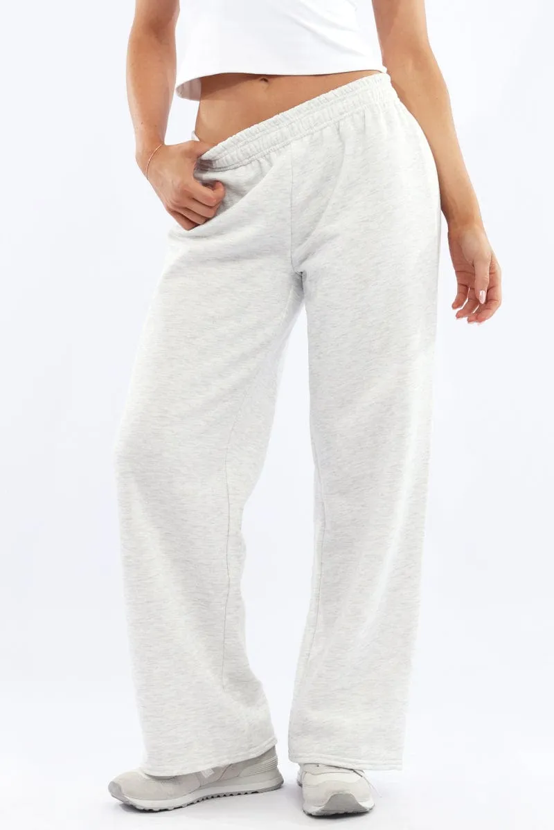 High-waisted fit Grey Track Pants Wide Leg