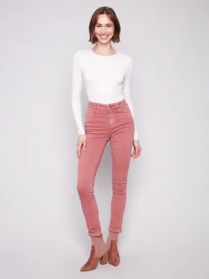 Cuffed Hem Twill Jeans - Primrose Lightweight Denim