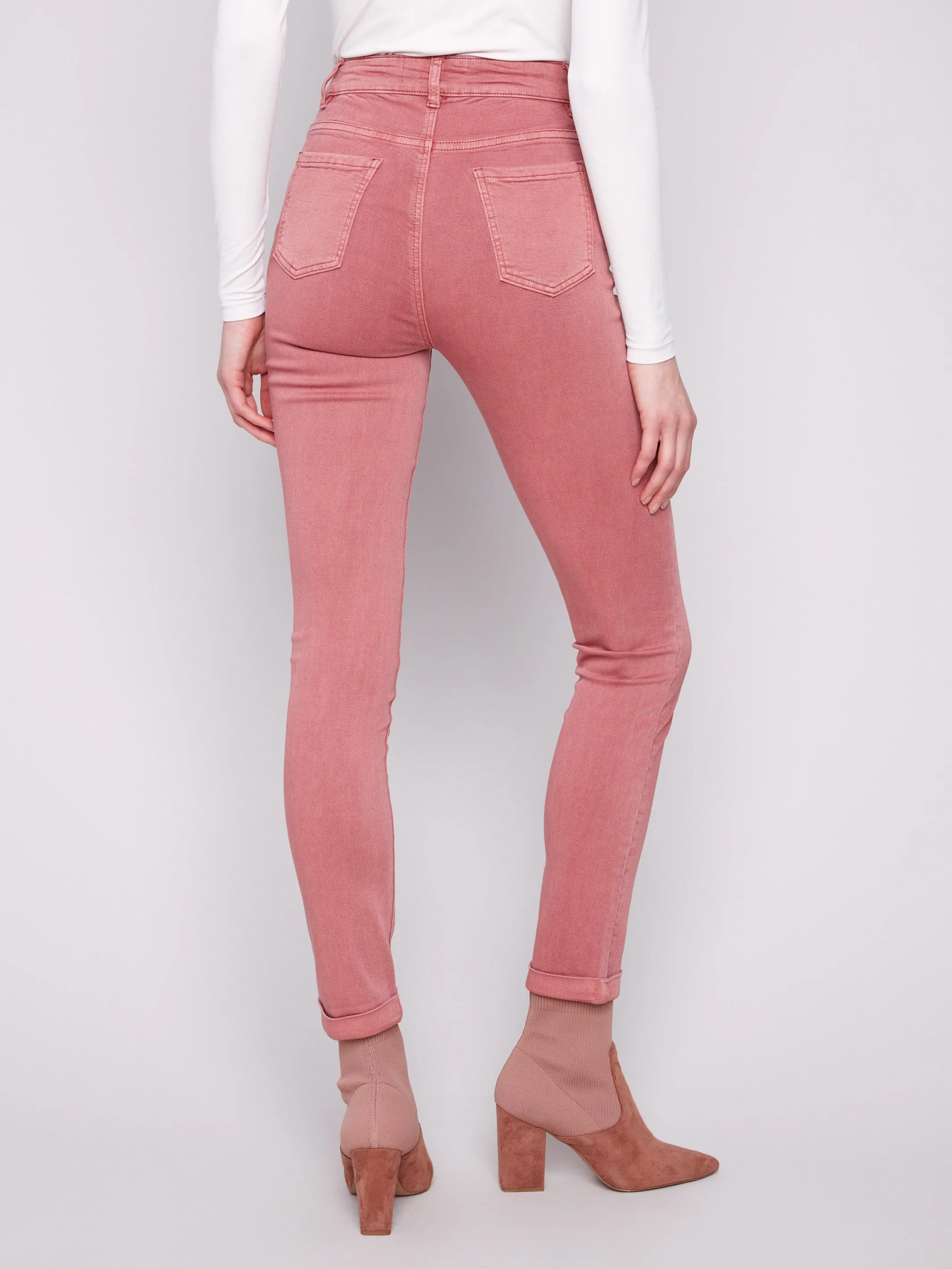Cuffed Hem Twill Jeans - Primrose Fast Match Pre Shrunk Material