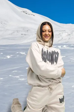 Timeless Hoodie Beige Graphic Sweater Long Sleeve