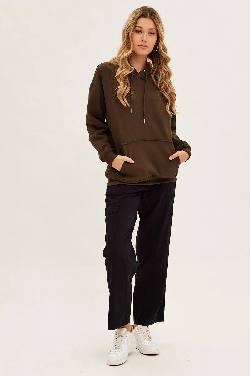 Green Fleece Hoodie Long Sleeve Cotton Fresh Sporty