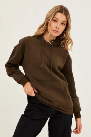 product budget friendly choice Green Fleece Hoodie Long Sleeve Cotton