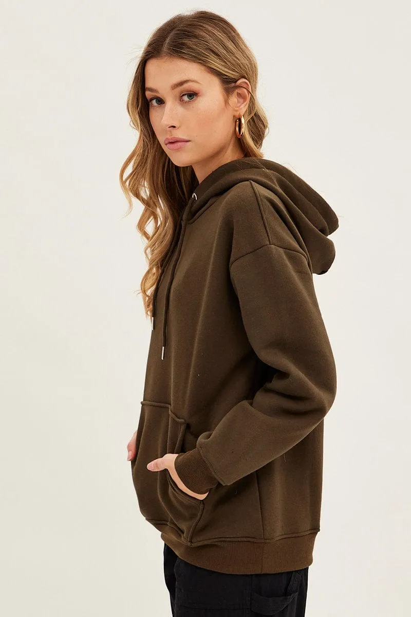 Green Fleece Hoodie Long Sleeve Cotton Budget