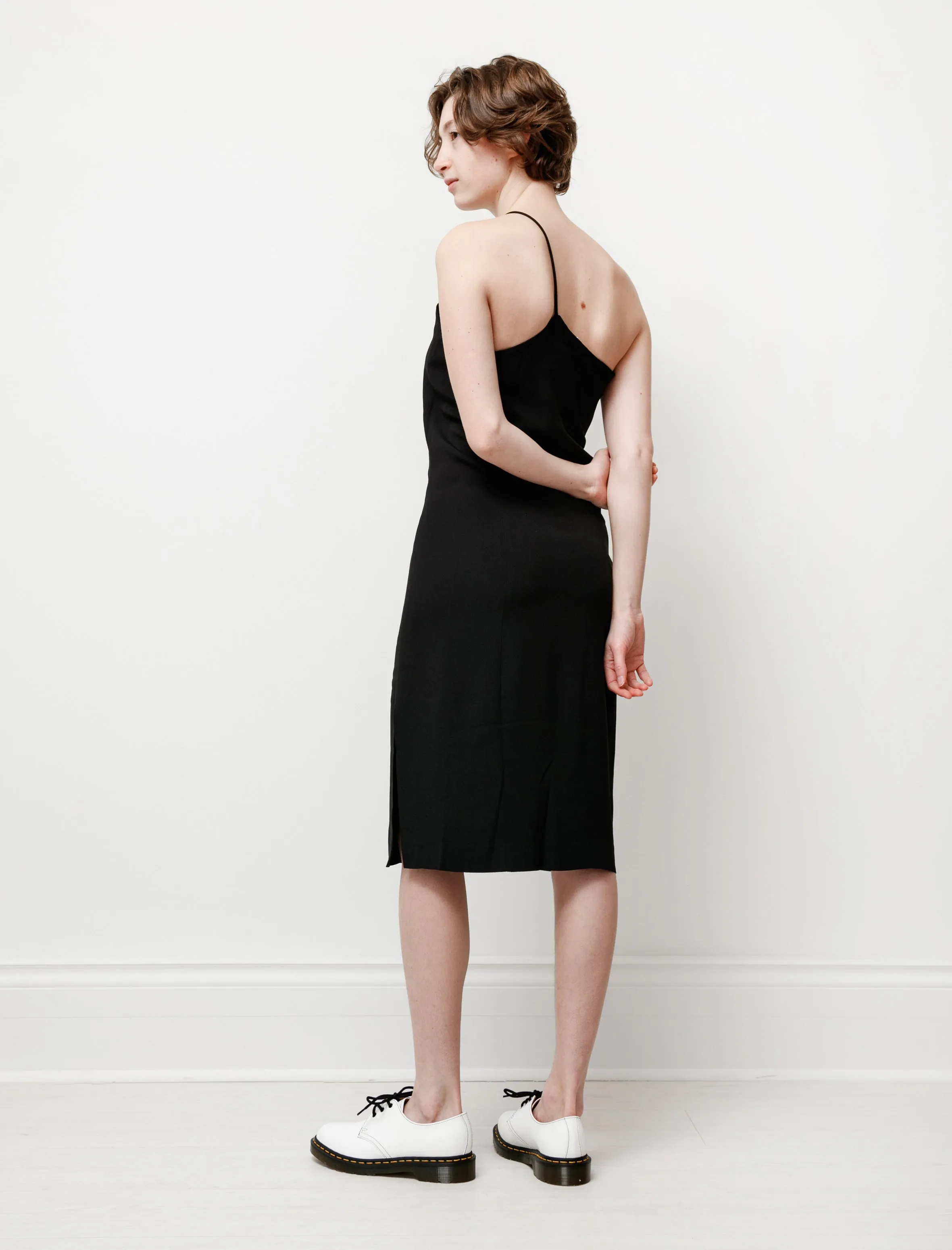 Smart Fit One Shoulder Dress Crepe Black