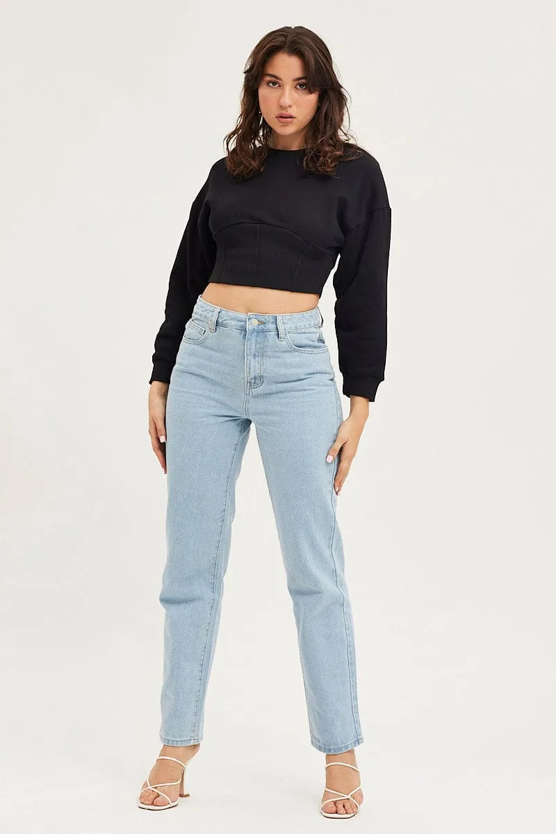 Relaxed Layer Street Relaxed Black Corset Jumper Long Sleeve
