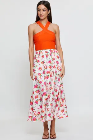 Print Maxi Skirt High Rise Modern Look