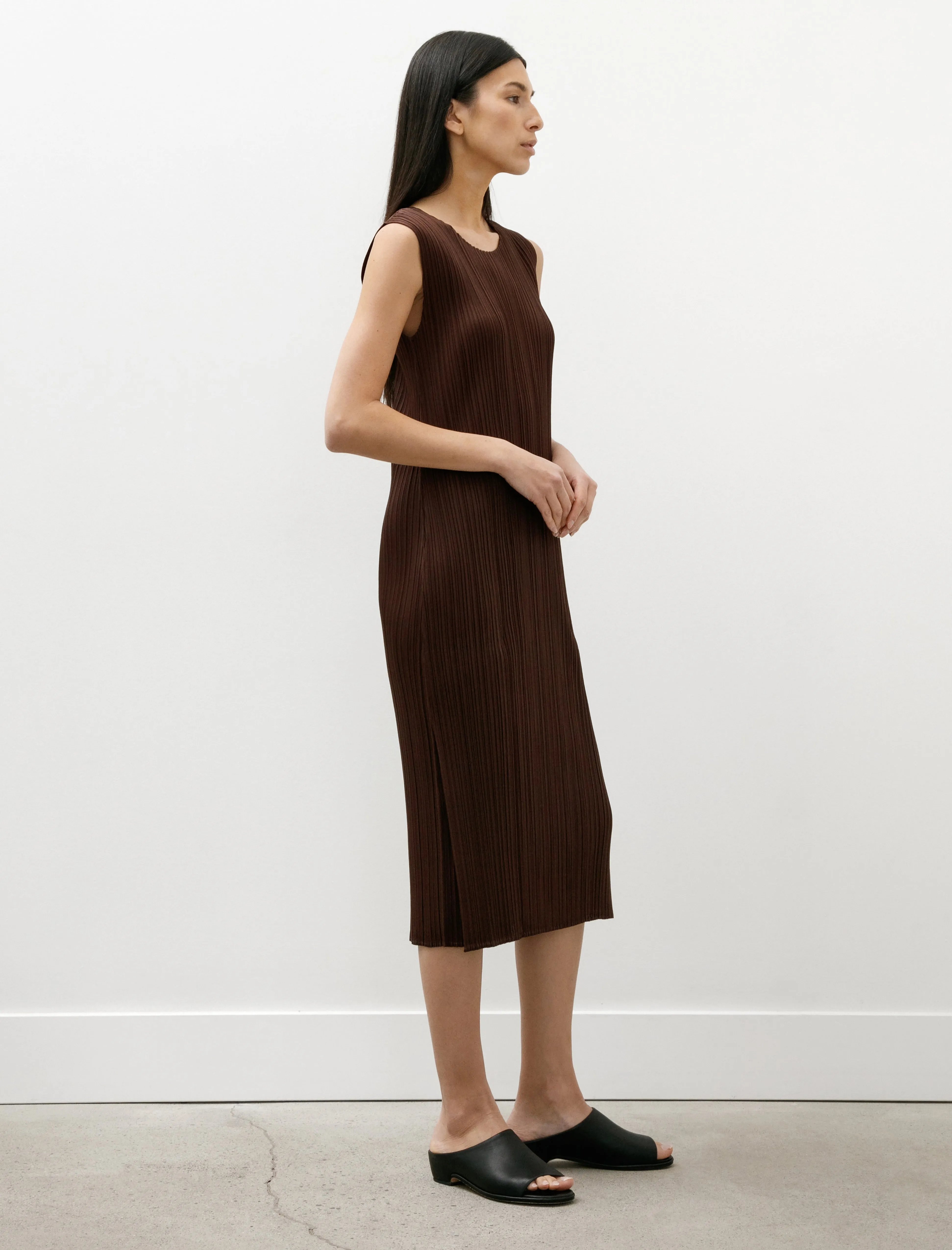 London Edge Monthly Colours Tank Dress Dark Brown