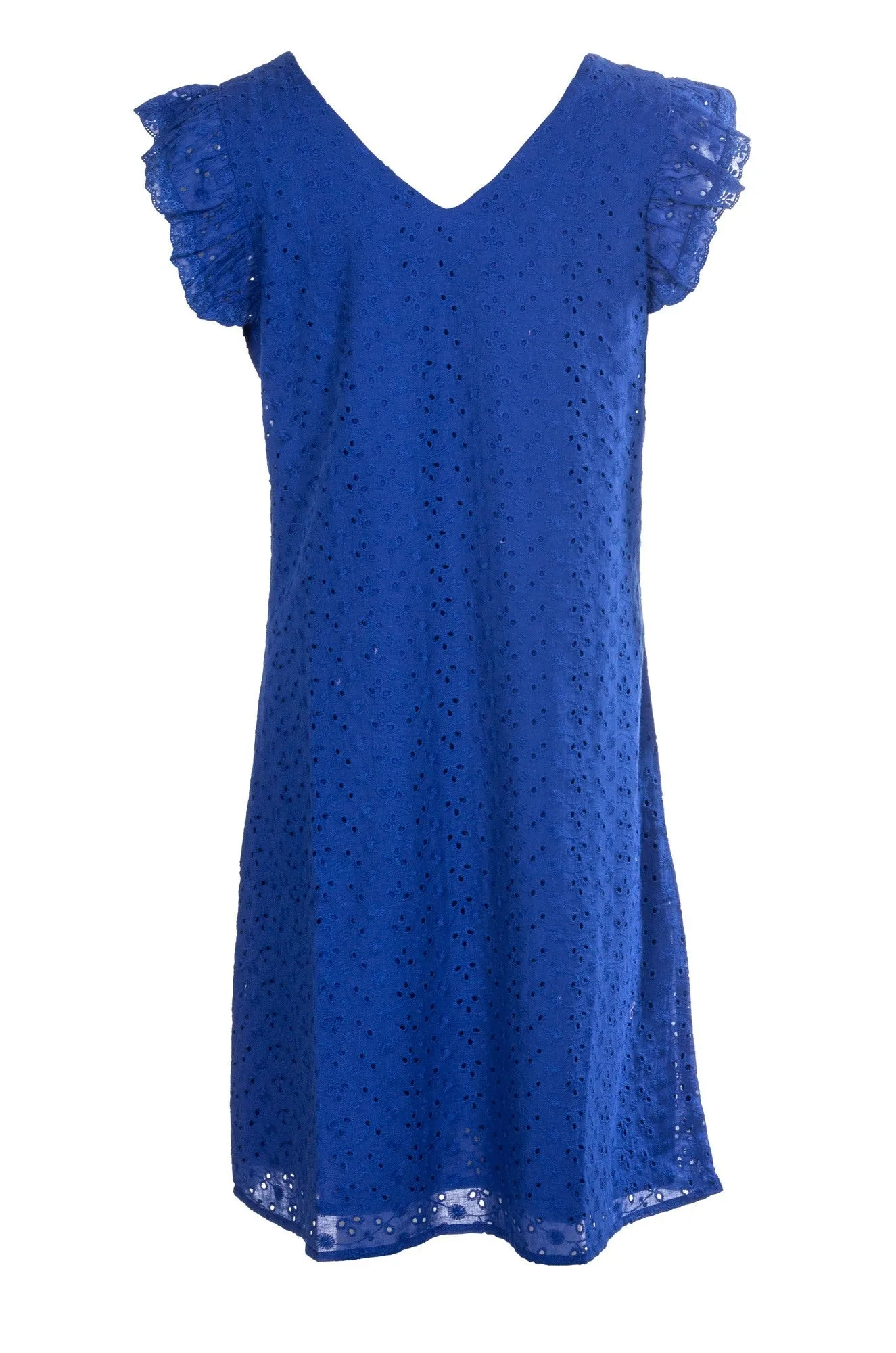 Prince Core 100% Cotton Broderie Anglaise Dress | MED BLUE | 8594A1
