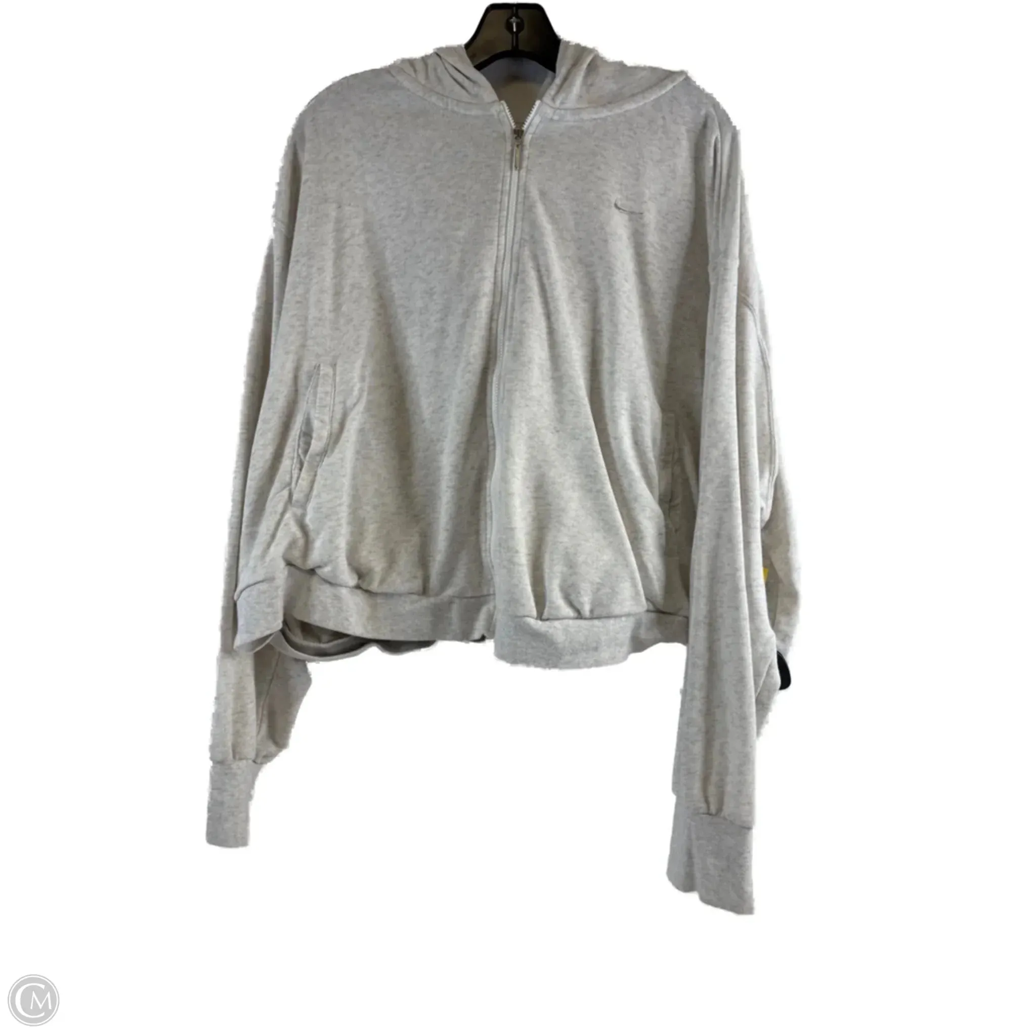 Weather Ready HypoallergenicTextile Athletic Sweatshirt Hoodie By Nike Apparel In Grey & White, Size: 2x