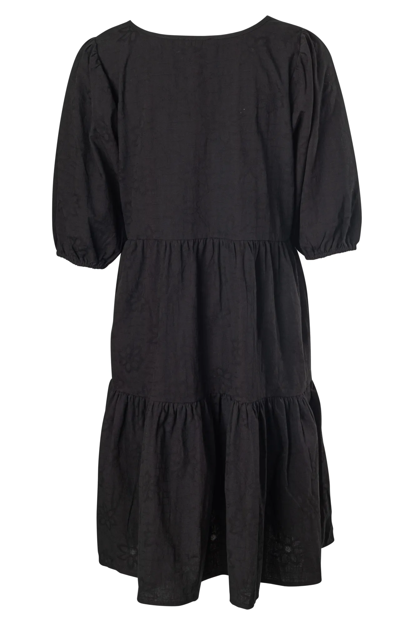 BalancedDrape EcoFriendlyDyeProcess 100% Cotton Short Dress | Black | 6126A1