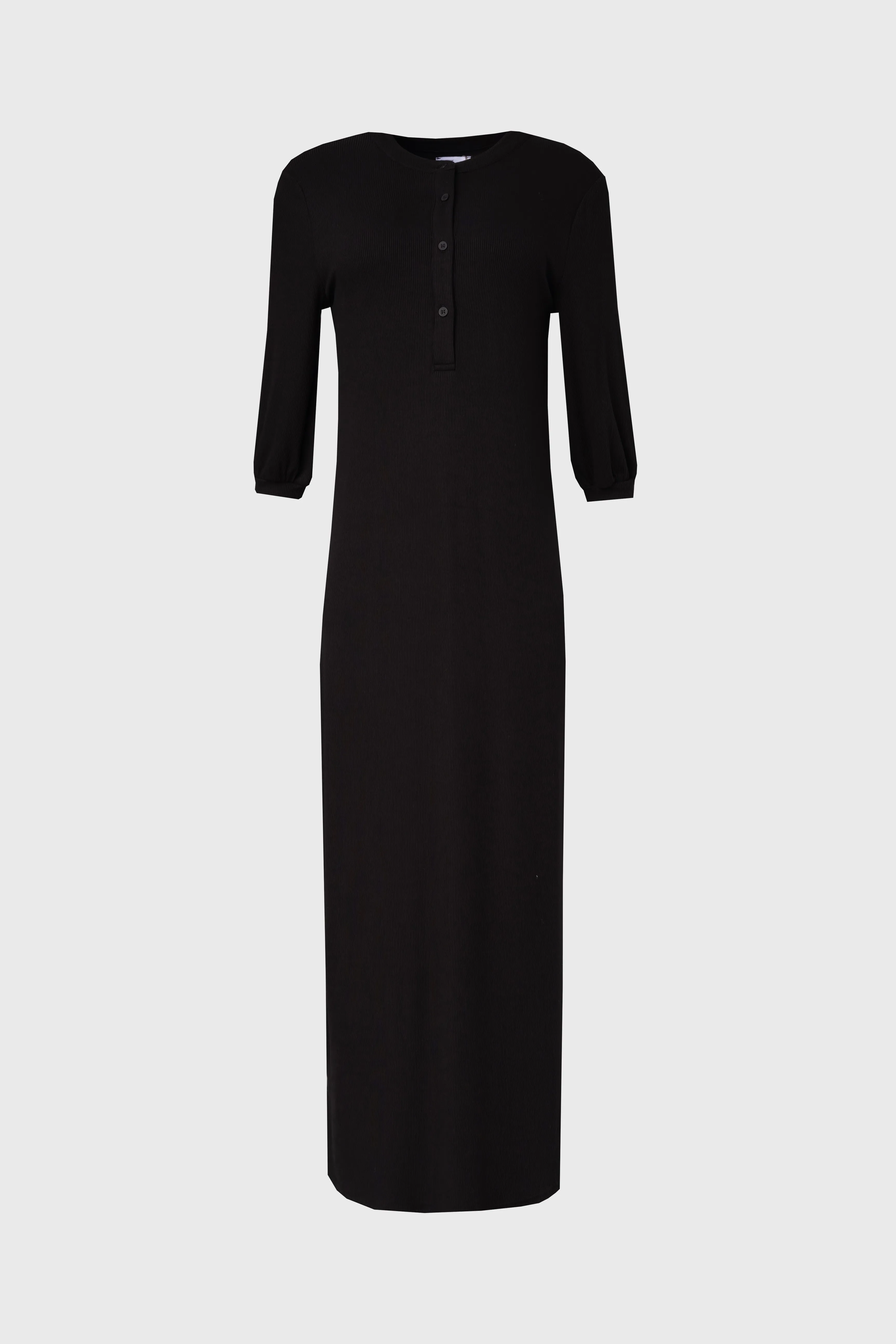 NonRestrictiveFit Black 3/4 Sleeve Maxi Dress