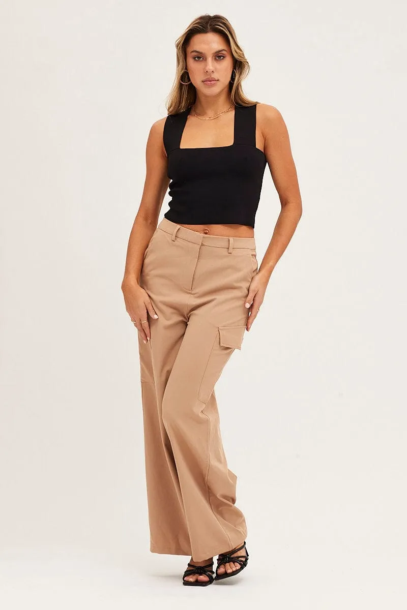 ErgonomicArticulatedDesign DurableBartack Beige Cargo Pant