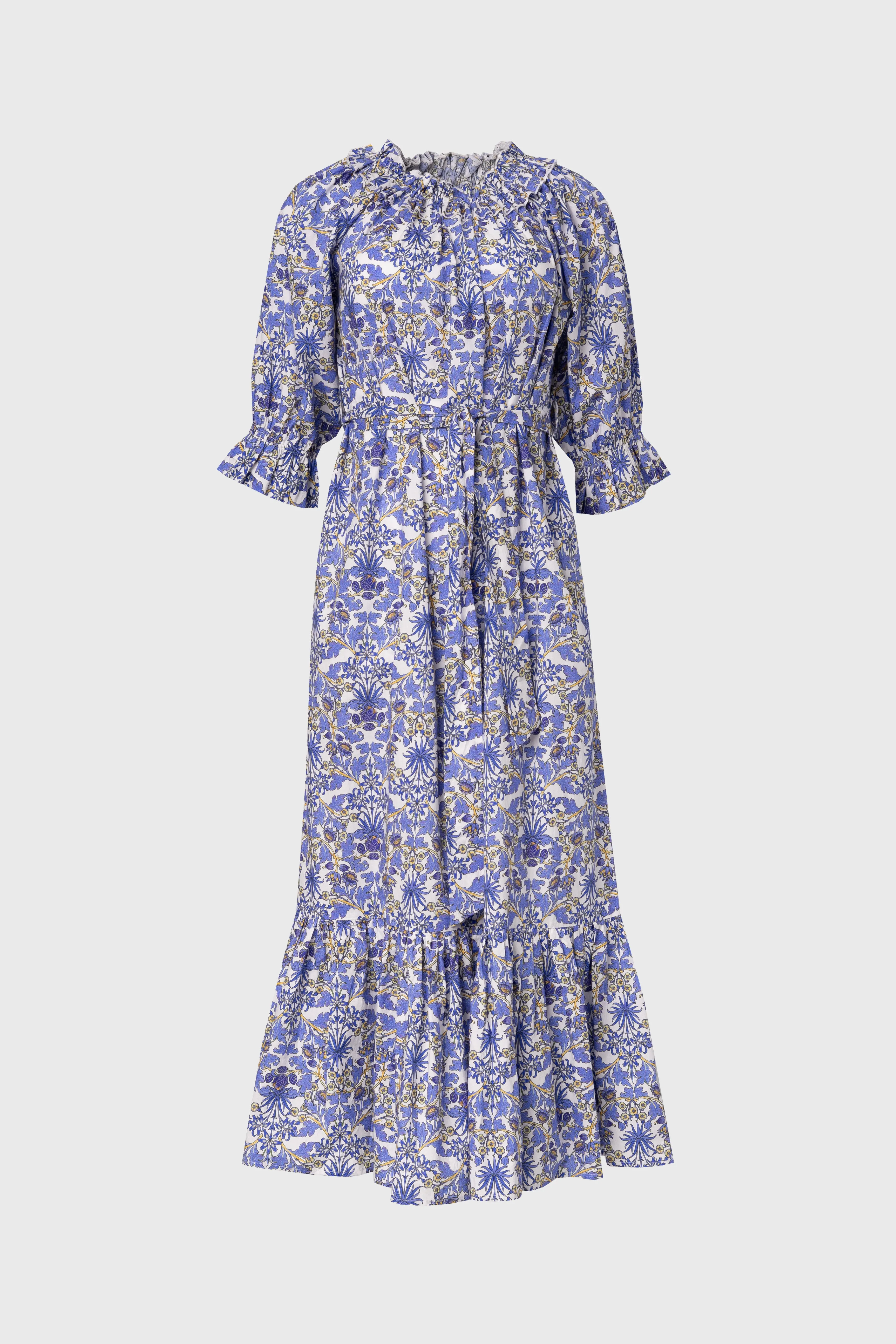 Flight Fit EasyCareMaterial Blue Paisley Maxi Dress