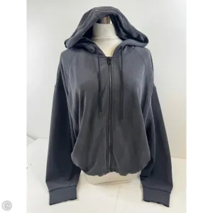 StainResistant Fabric Cool Hooded Jacket Sweatshirt Hoodie By Athleta In Grey, Size: L