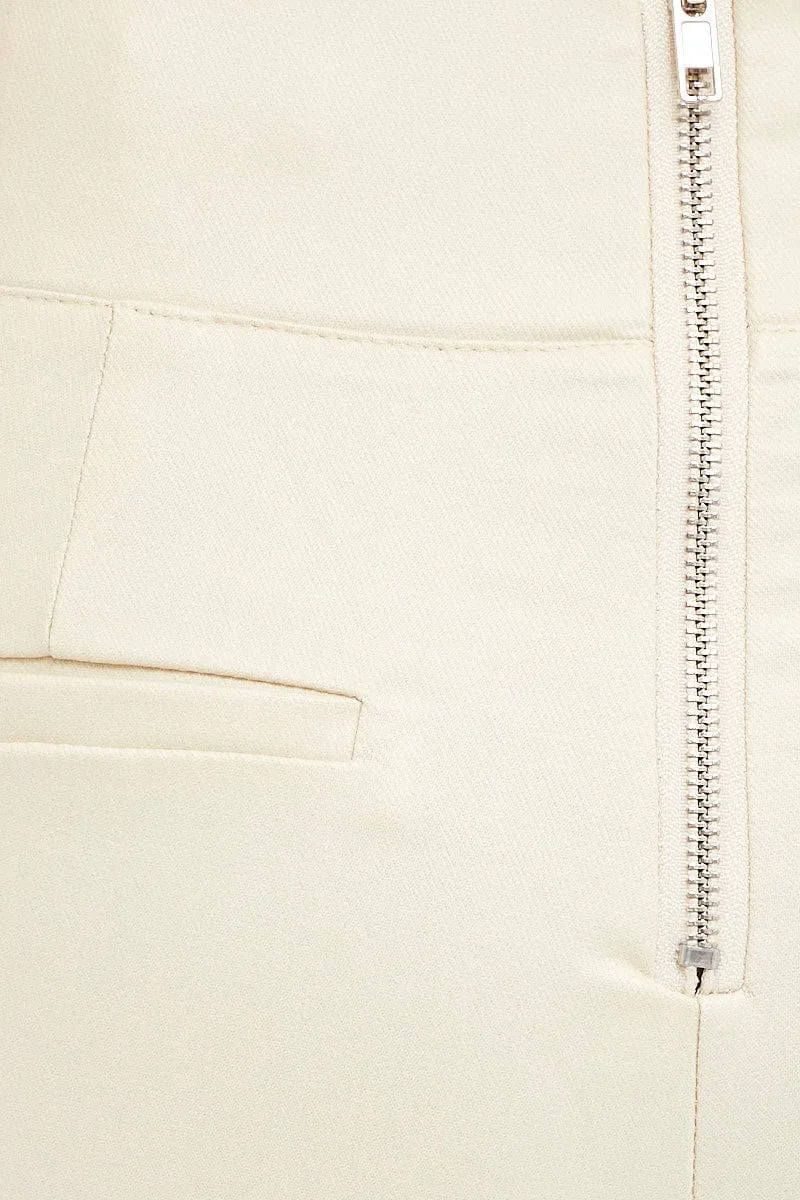 Everyday Must-have Weekend Ready White Slim Pants High Rise