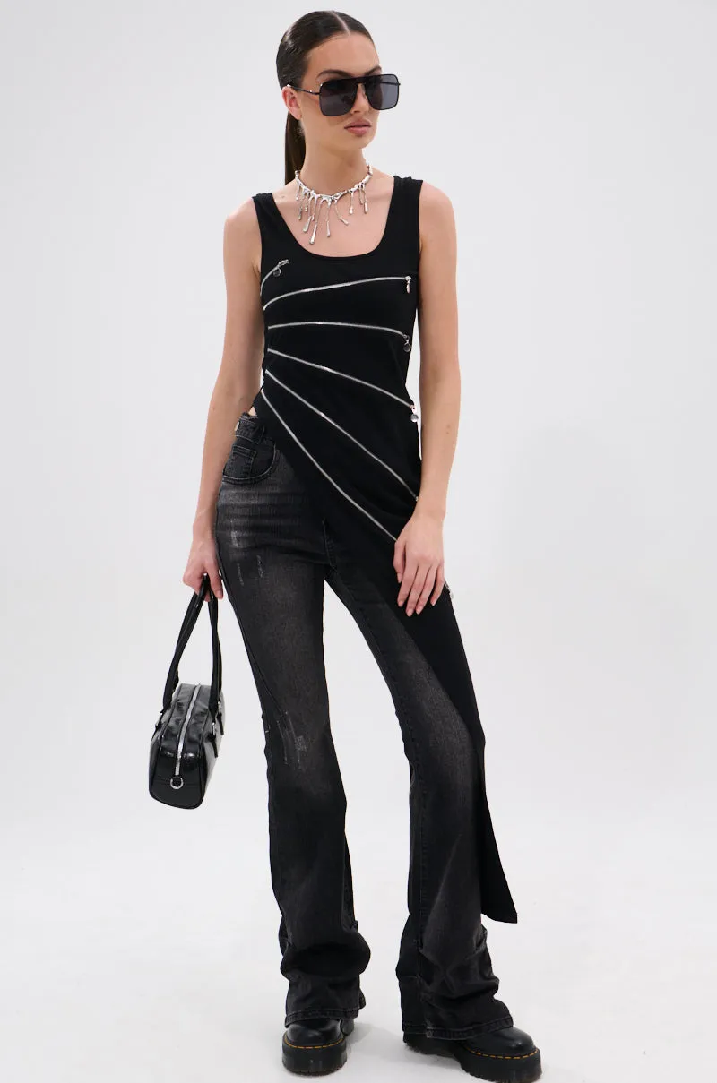 high tech simple appearance TOO GOOD FOR YOU BLOUSE WITH ZIPPERS