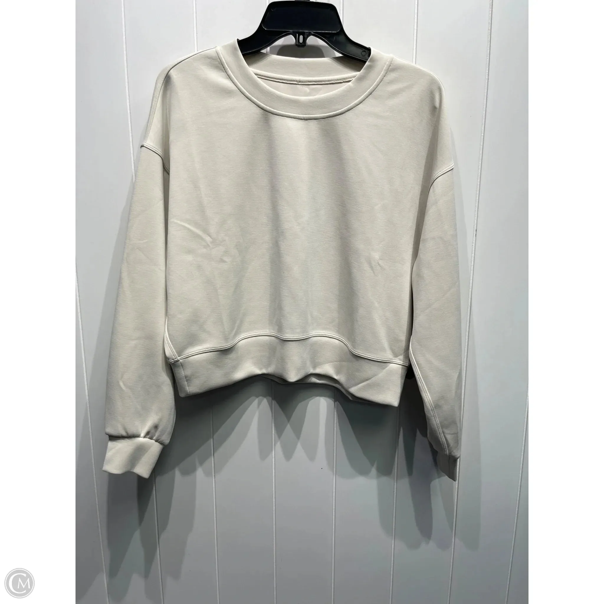 UltraSoft Texture StaticFreeLining Athletic Sweatshirt Crewneck By Lululemon In Cream, Size: 4