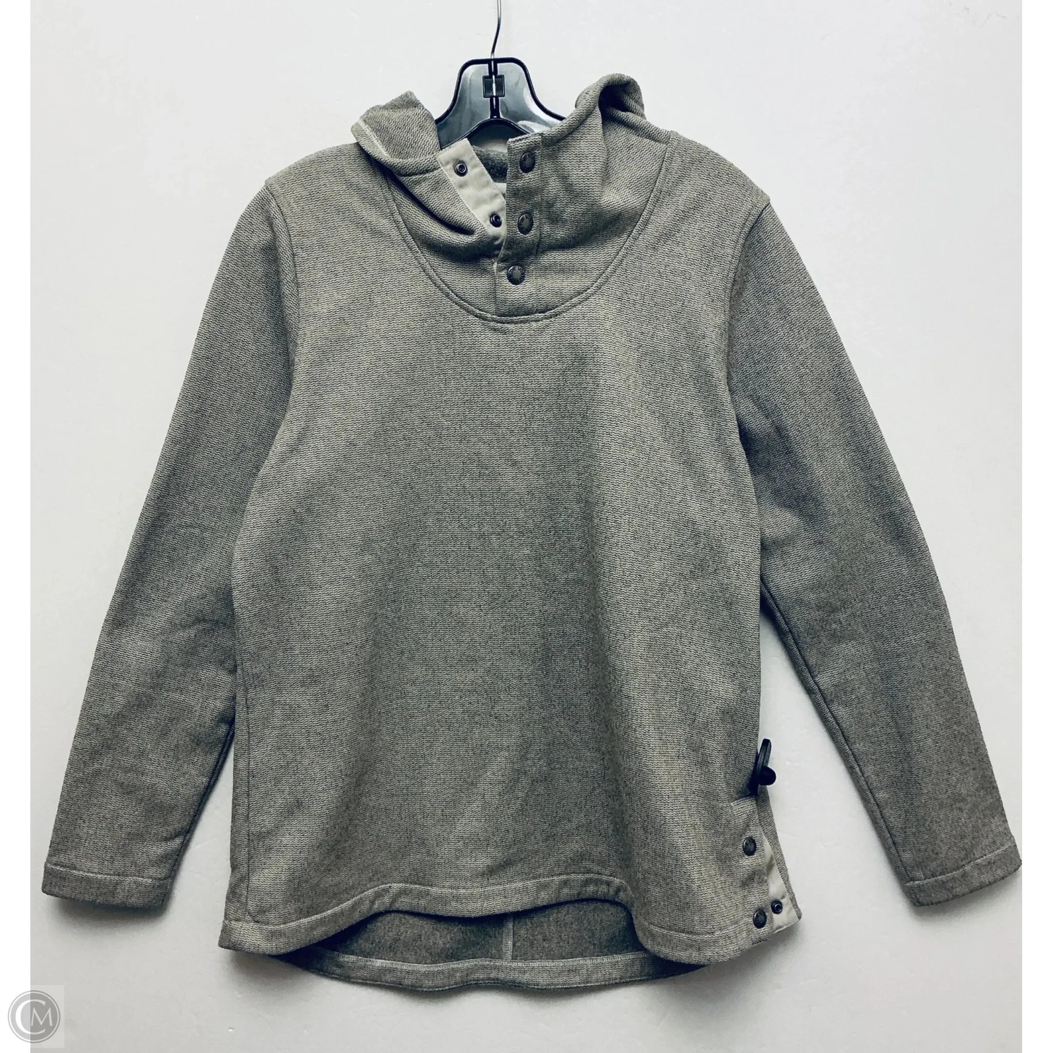 Modern Design Athletic Sweatshirt Hoodie By The North Face In Grey, Size: L