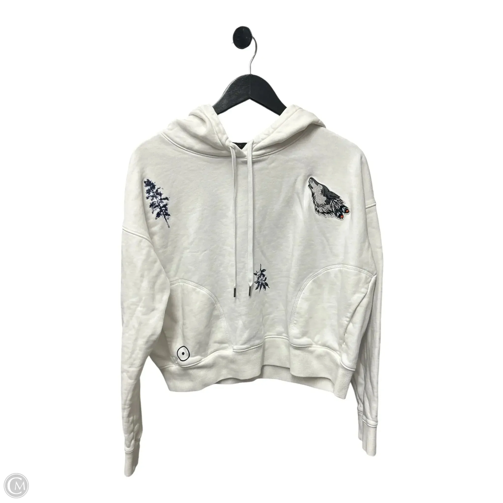 Travel Outfit Sweatshirt Hoodie By Clothes Mentor In White, Size: S